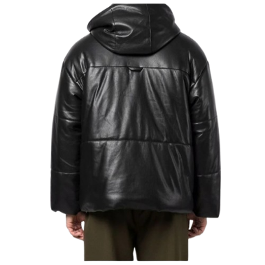 Faux Leather Puffer Jacket