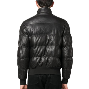 leather puffer jacket