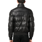 leather puffer jacket