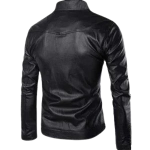 High Collar Leather Jacket