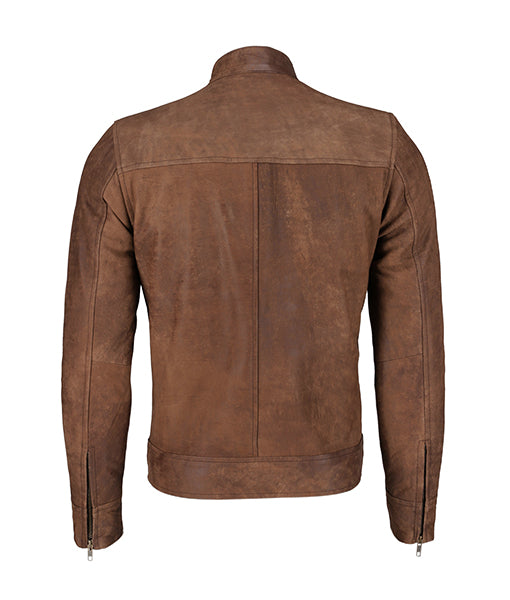 Light Brown Biker Leather Jacket For Men