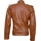 Men's Tan Biker Leather Jacket