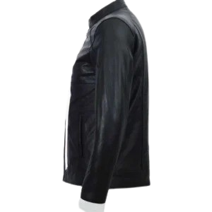 Black and White Leather Motorcycle Jacket