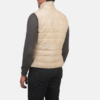 Mens Tony Off-White Suede Vest