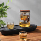 Travel glass tea set with case