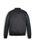 Mens Varsity Bomber Leather Jacket