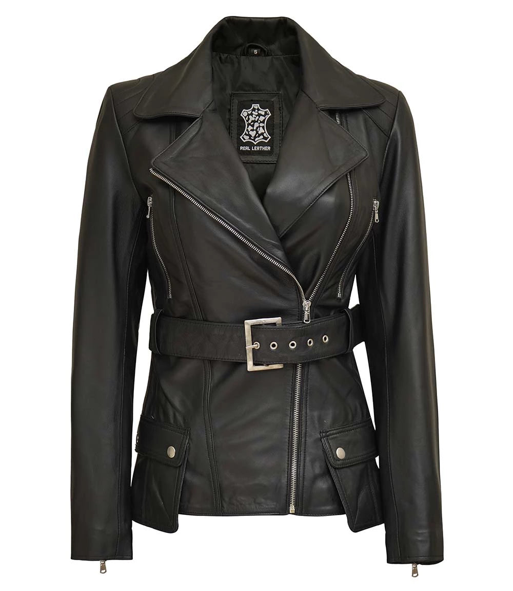 Womens Victoria Black Leather Jacket