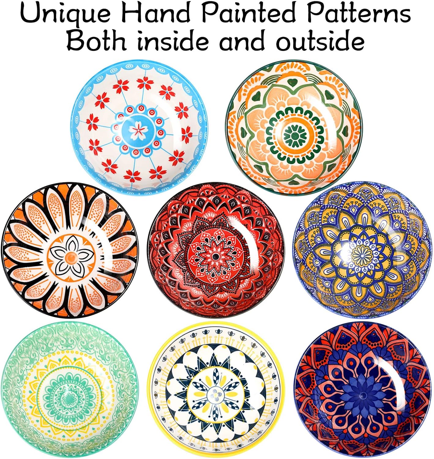 Vintage Pattern Porcelain Bowls for Soup and Cereal