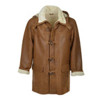 Hooded Shearling Leather Coat