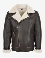 Blen Aviator Jacket with Cross-Zip in Shearling Leather