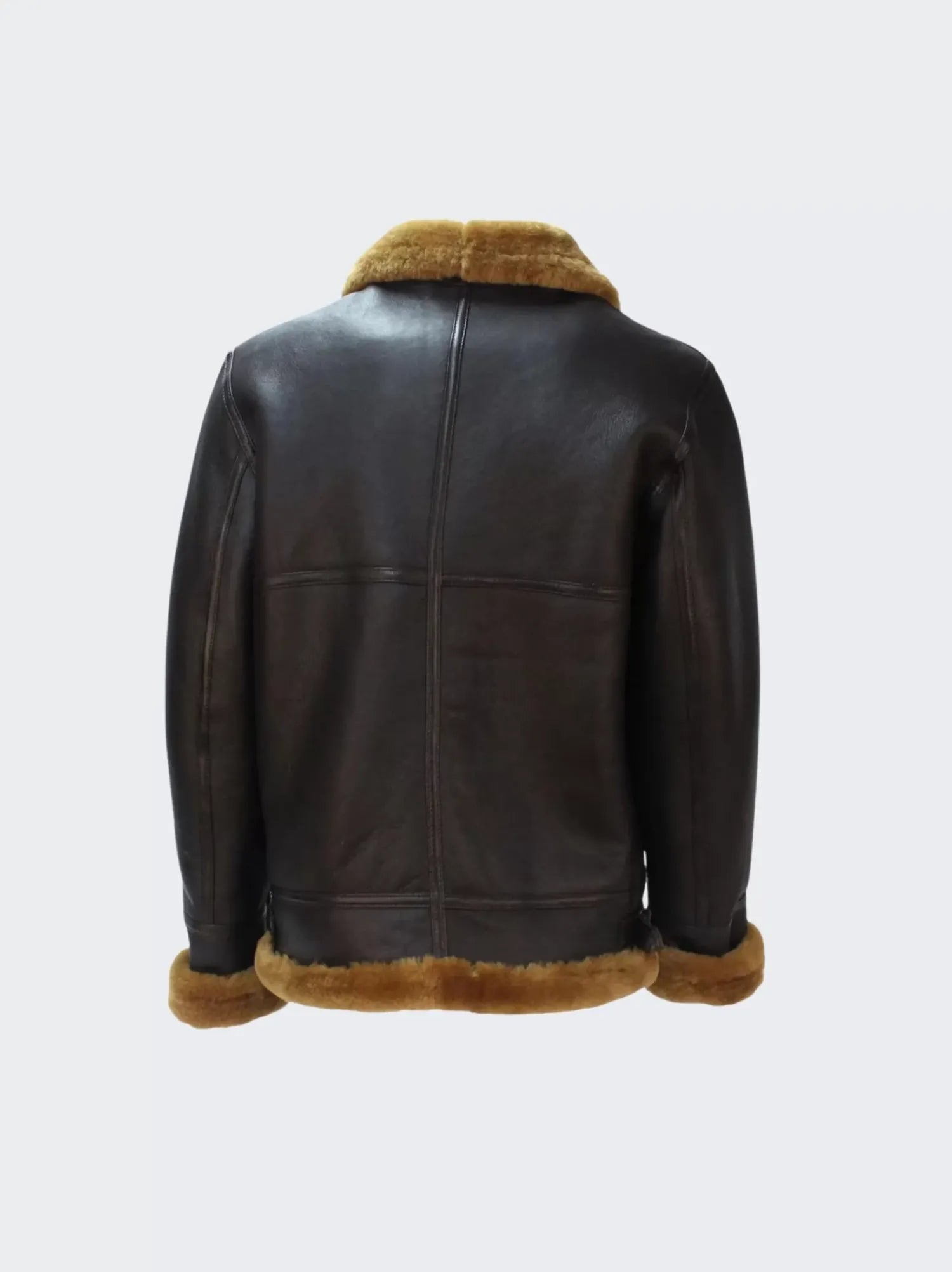 B3 Shearling Leather Moto Collar Jacket for Men