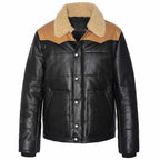 Mens Western Style Puffer Aviator Jacket