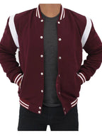 White and Maroon Letterman Jacket