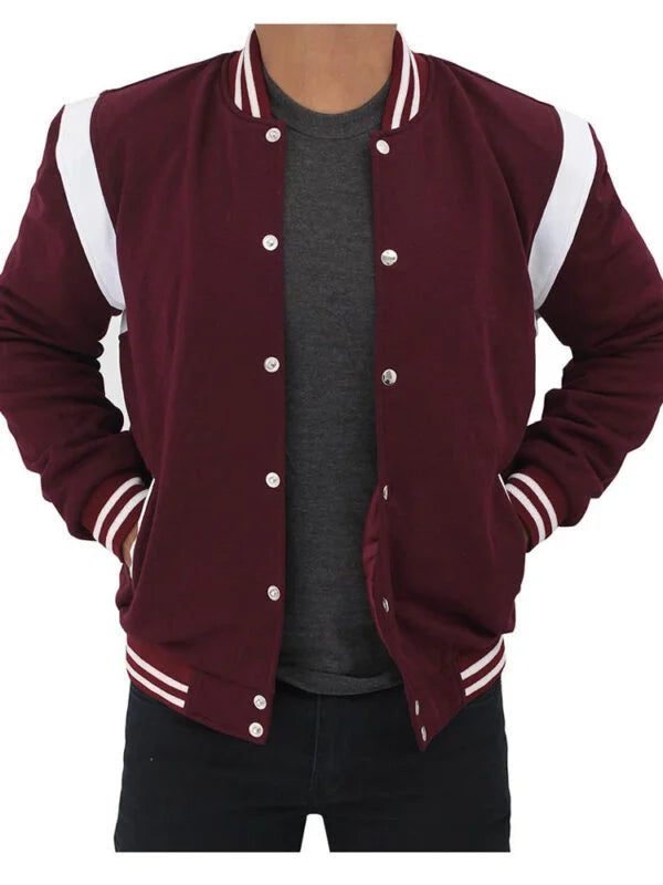 White and Maroon Letterman Jacket