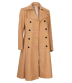 Womens Beige Wool Coat – Double-Breasted