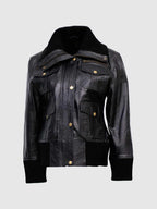 Classic Womens Black Bomber Jacket