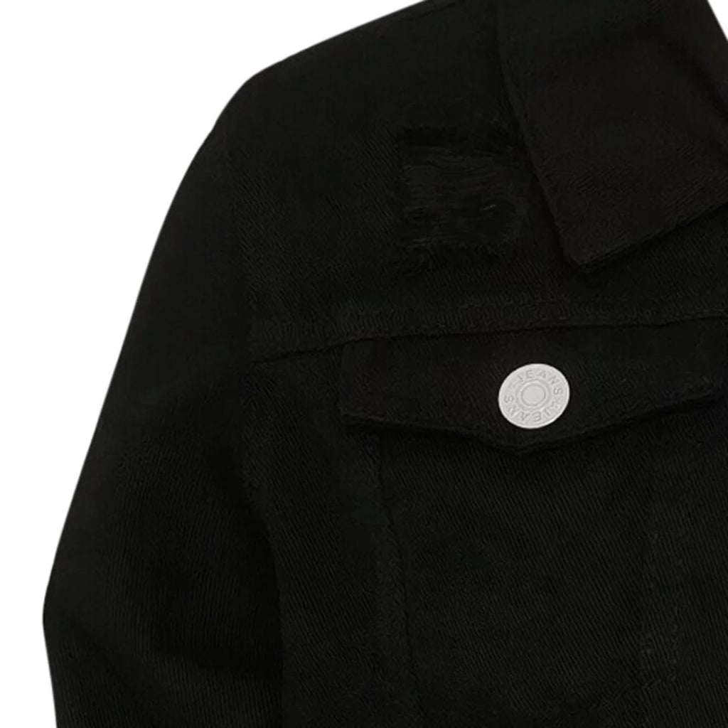 Womens Black Denim Jean Jacket
