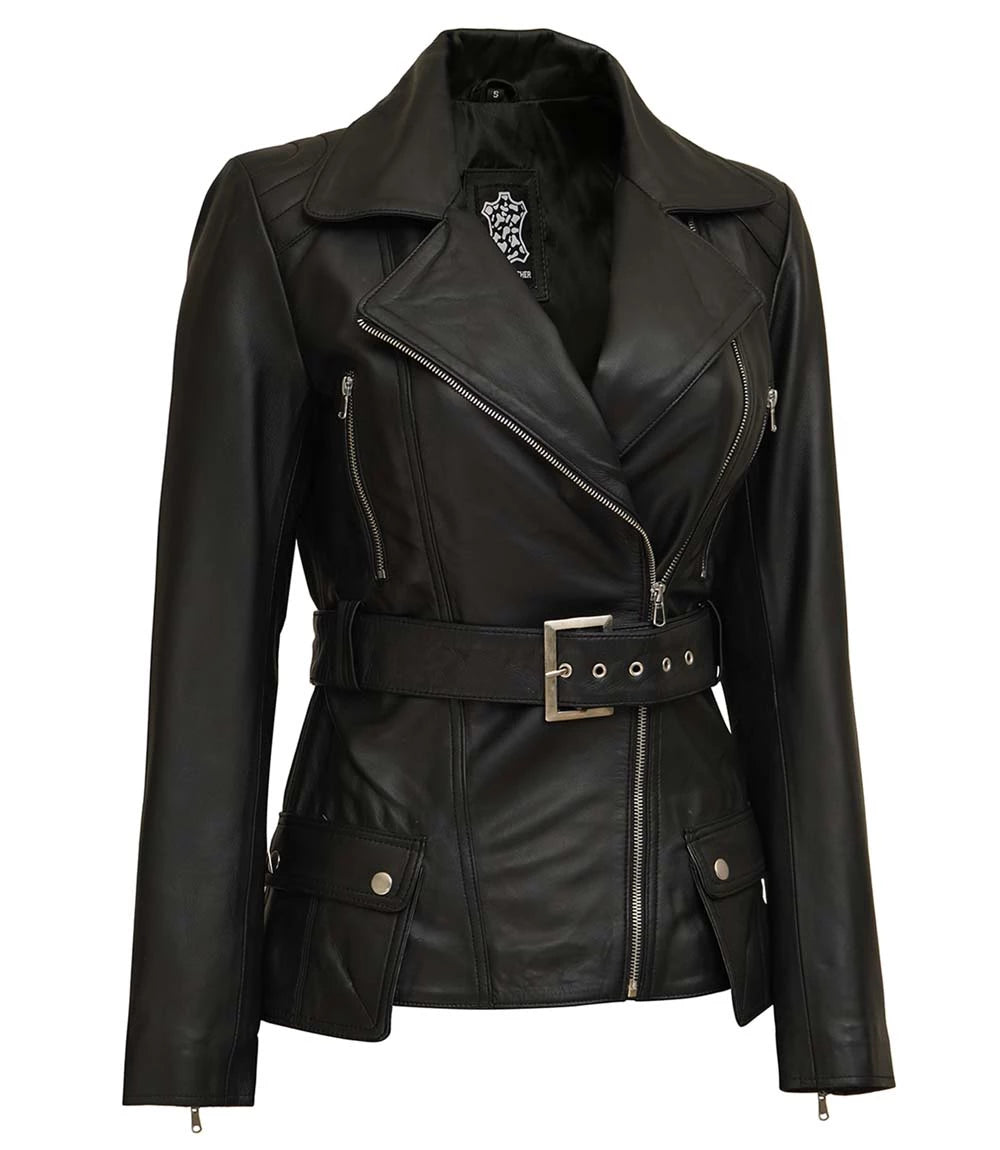 Womens Victoria Black Leather Jacket