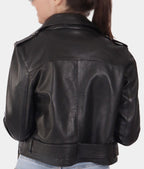 Women Black Leather Biker Jacket