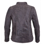 Womens Distressed Braided Leather Jacket
