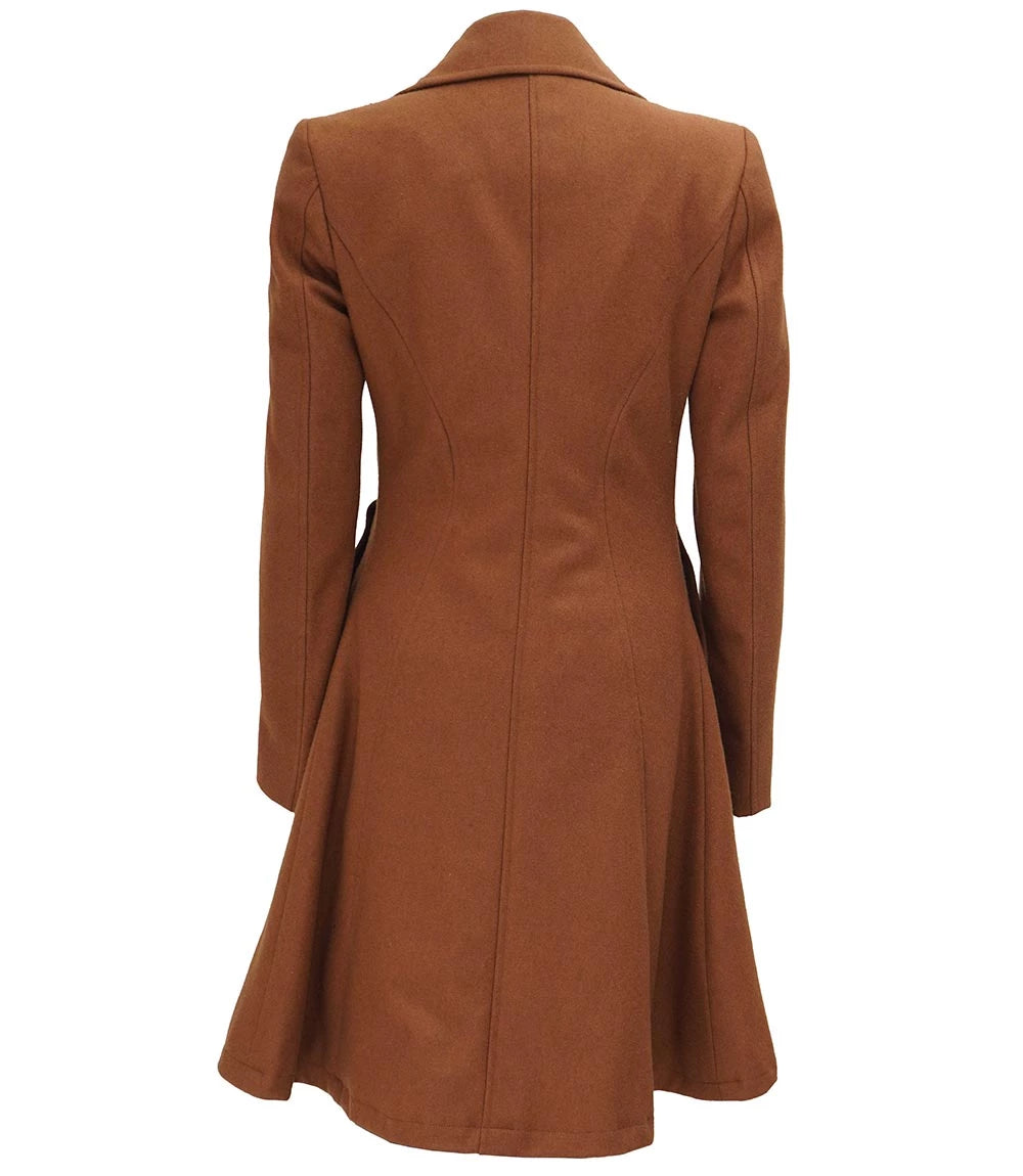 Womens Double Breasted Camel Coat
