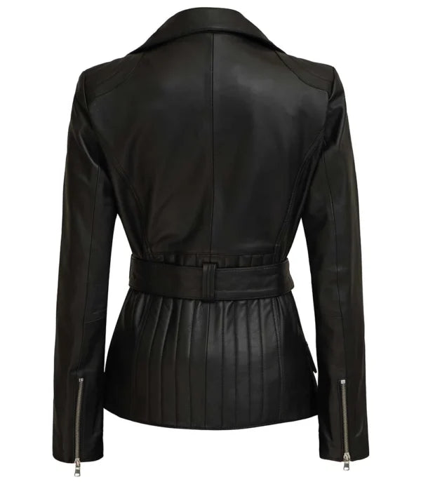 Womens Victoria Black Leather Jacket