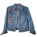 Embroidered Denim Jacket Womens