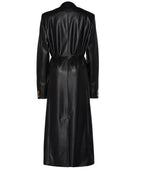 Womens Black Leather Trench Coat