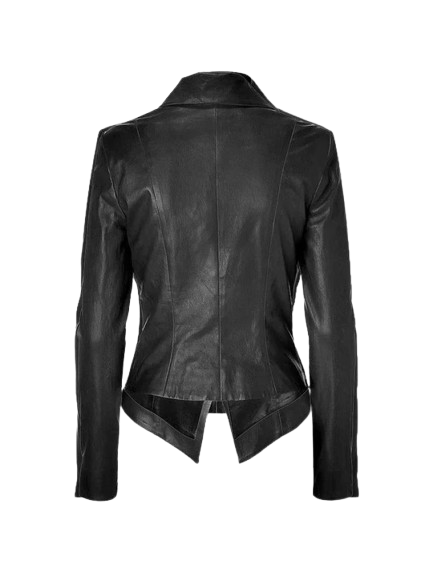 Phoenix Womens Black Leather Blazer Coat
