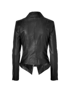 Phoenix Womens Black Leather Blazer Coat