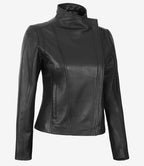 Arezzo Black Leather Cafe Racer Jacket