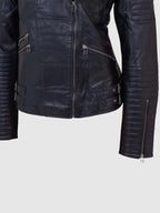 Womens Leather Quilted Jacket