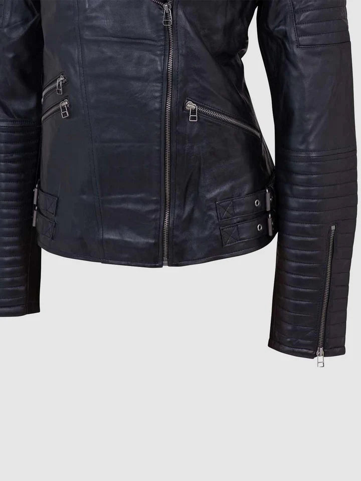 Womens Leather Quilted Jacket