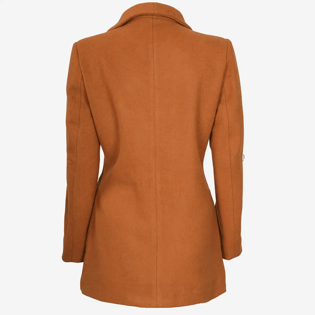 Barbara Rust Wool Coat For Women