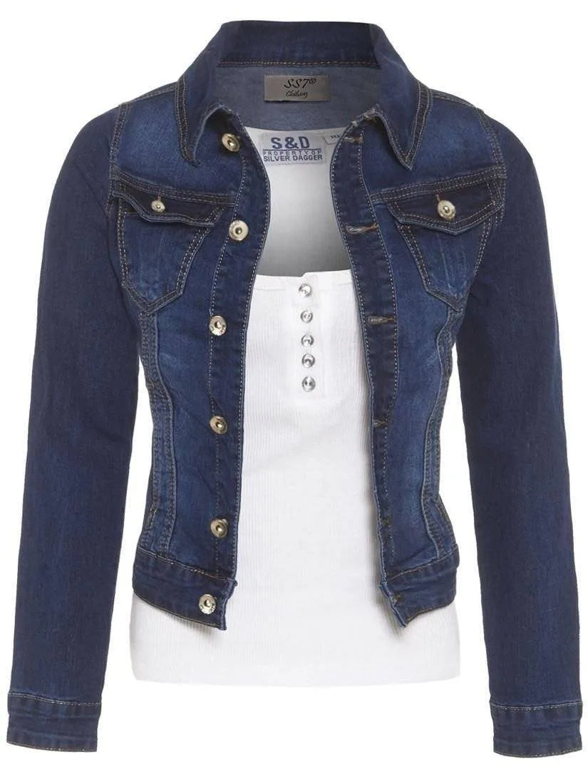 Denim Fitted Jacket Womens