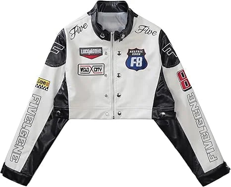 Biker Cropped Leather Jacket