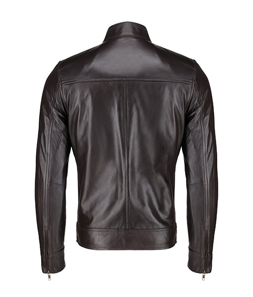 Men’s Stylish Coffee Brown Leather Jacket
