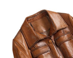 Womens Italian Style Real Leather Trench Coat