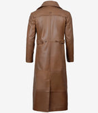Stylish Mens Brown Leather Duster Coat