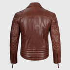Double Rider Vintage Brown Biker Leather Jacket